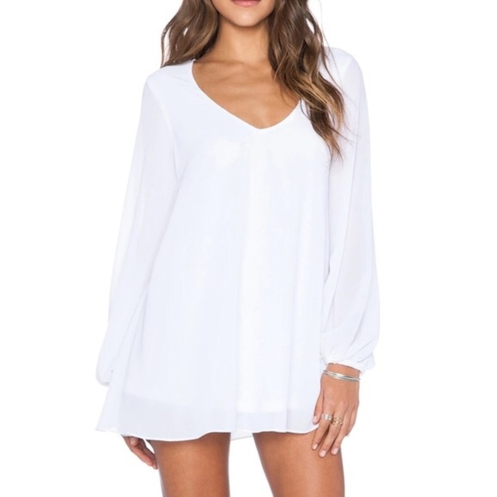 Show me your Mumu Donna Michelle Tunic/dress in White Crisp Size Small Bridal